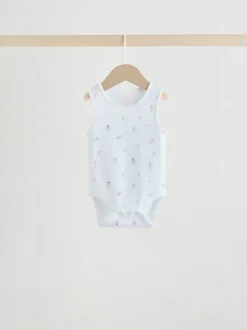 Blanc/Rose - Paquet de bodys pour bébé avec gilet 5