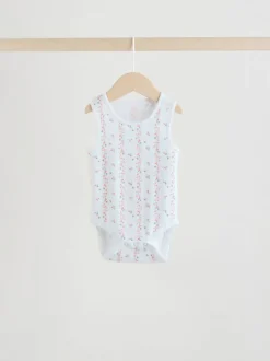 Blanc/Rose - Paquet de bodys pour bébé avec gilet 5