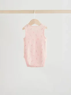 Blanc/Rose - Paquet de bodys pour bébé avec gilet 5