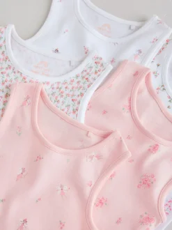 Blanc/Rose - Paquet de bodys pour bébé avec gilet 5