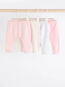 Blanc/Rose - Paquet de jambières pour bébé 4 (0mois-2ans)
