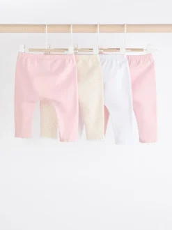 Blanc/Rose - Paquet de jambières pour bébé 4 (0mois-2ans)