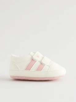 Blanc/Rose - Touch Fasten Bébé Trainers (0-24mths)