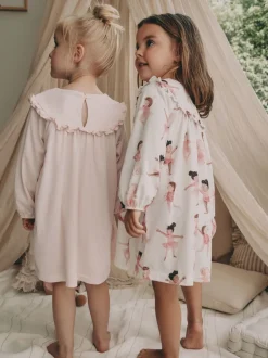 Blanc/rose imprimé ballerine - Pack Nighties 2 (2-12ans)