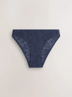 Blanc/Rose/Praline Nude - Lot de 7 culottes en dentelle collée Comfort