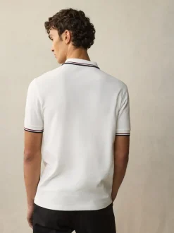 blanc/rouge/bleu marine - Polo Fred Perry à liserés