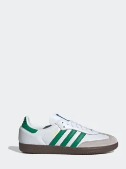 Blanc/Vert - adidas Originals Samba Trainers