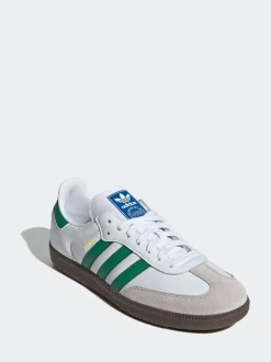 Blanc/Vert - adidas Originals Samba Trainers