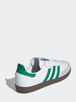 Blanc/Vert - adidas Originals Samba Trainers
