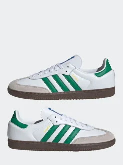 Blanc/Vert - adidas Originals Samba Trainers