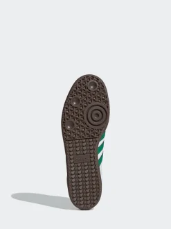 Blanc/Vert - adidas Originals Samba Trainers