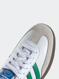 Blanc/Vert - adidas Originals Samba Trainers
