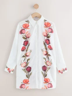 Blanc/Vert - Chemise de plage