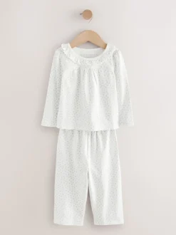 Blanc/Violet Fleuri - Lot de 2 pyjamas Amples (9mois à8ans)