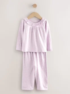 Blanc/Violet Fleuri - Lot de 2 pyjamas Amples (9mois à8ans)