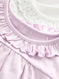 Blanc/Violet Fleuri - Lot de 2 pyjamas Amples (9mois à8ans)