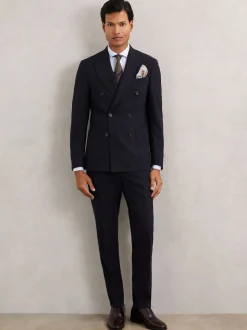 Blazer de costume Reiss Belmont Db double boutonnage Texture habillé en laine