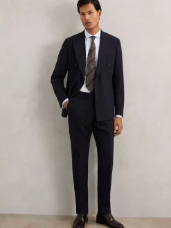 Blazer de costume Reiss Belmont Db double boutonnage Texture habillé en laine