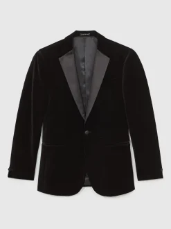 Blazer Reiss Ace en velours à simple boutonnage coupe classique