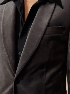 Blazer Reiss Mount habillé en velours à simple boutonnage