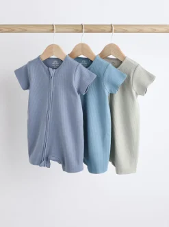 Bleu - 3 % coton à fermeture éclair 100Bébé ( 30 )