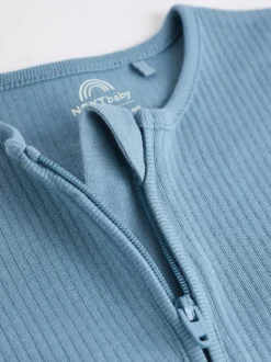 Bleu - 3 % coton à fermeture éclair 100Bébé ( 30 )