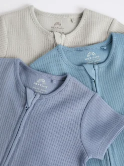 Bleu - 3 % coton à fermeture éclair 100Bébé ( 30 )