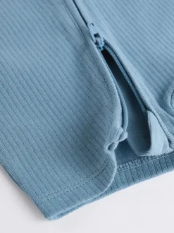 Bleu - 3 % coton à fermeture éclair 100Bébé ( 30 )