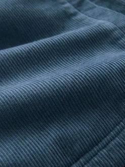 Bleu - À capuche Velours côtelé Borg Veste-chemise doublée