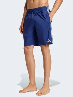 Bleu - adidas 3 Rayures Shorts de bain 8 pouces