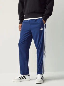 Bleu - adidas Essentiel 3-Rayure Joggers Stanford à ourlet ouvert