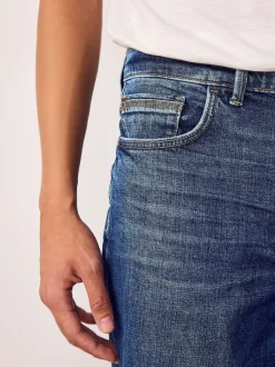 Bleu - Ajustement droit - extensible Denim Jeans