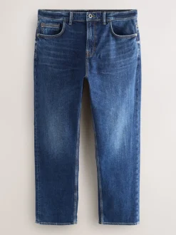 Bleu - Ajustement droit - extensible Denim Jeans