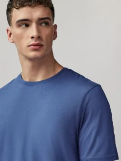 Bleu - Ajustement régulier - T-shirt Essential Col rond en coton