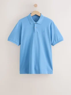 Bleu - Ajustement régulier - Polo Manches courtes Pique