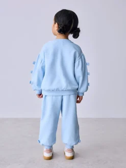 Bleu - Baker by Ted Baker ensemble sweat et Joggings bleu 2 Pieces avec nœud sur le côté