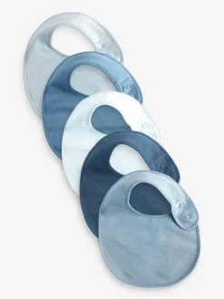 Bleu - Bébé 100% coton BIBS 5 Lot