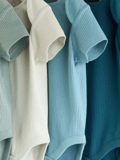 Bleu - Bébé Manches courtes Bodysuits 5 Pack