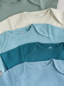 Bleu - Bébé Manches courtes Bodysuits 5 Pack