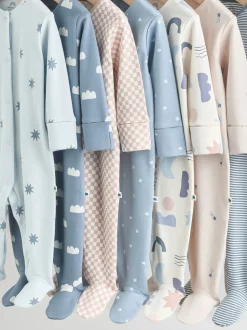 Bleu - Bébé Popper Sleepsuits Pack de 7 (0mois -2ans)