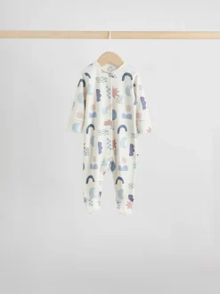 Bleu - Bébé Popper Sleepsuits Pack de 7 (0mois -2ans)