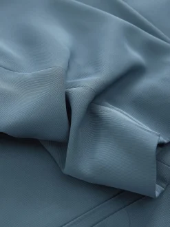 Bleu - Blazer décontracté à manches froncées