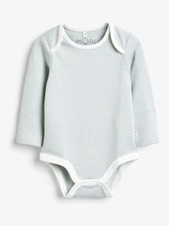 Bleu - Body MORI à encolure enveloppe à manches longues