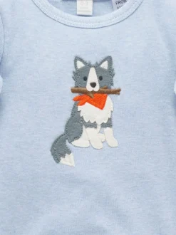 Bleu - Body Purebaby appliqué