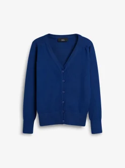 Bleu - Cardigan à col en V Cotton Rich School (3-16ans)