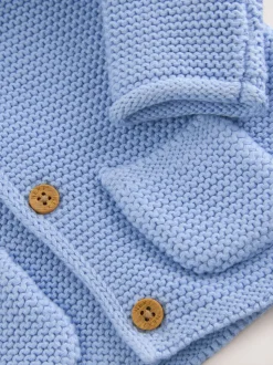 Bleu - Cardigan tricoté pour bébé (0mths-2yrs)