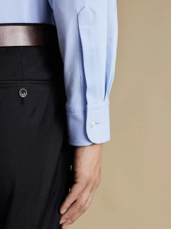 Bleu - Charles Tyrwhitt chemise en jersey boutonnée stretch dans quatre sens