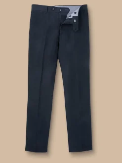 Bleu - Charles Tyrwhitt Coupe ajustée  100% Lin Pantalons
