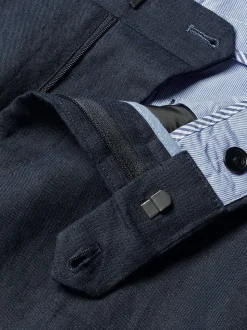 Bleu - Charles Tyrwhitt Coupe ajustée  100% Lin Pantalons