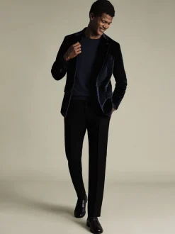 Bleu - Charles Tyrwhitt Veste Coupe ajustée en velours italien